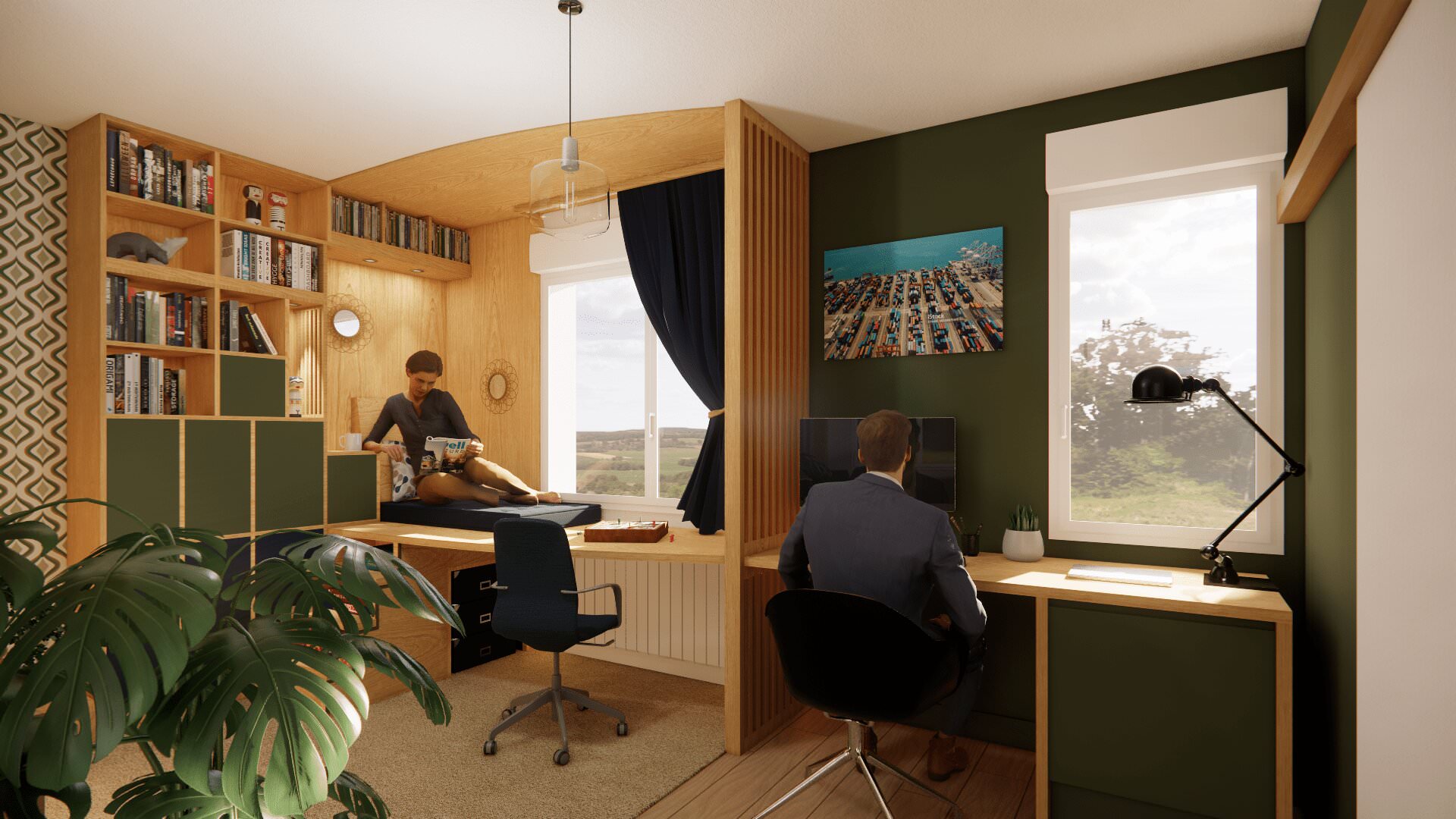 Bureau-bibliothèque 3-en-1 pour toute la famille à Nantes