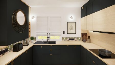 Aménagement et Décoration d'une Cuisine et Son Séjour Art Déco