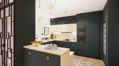 Aménagement et Décoration d'une Cuisine et Son Séjour Art Déco
