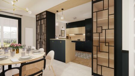Aménagement et Décoration d'une Cuisine et Son Séjour Art Déco