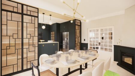 Aménagement et Décoration d'une Cuisine et Son Séjour Art Déco