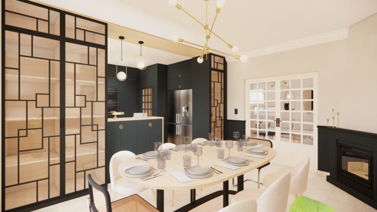 Aménagement et Décoration d'une Cuisine et Son Séjour Art Déco