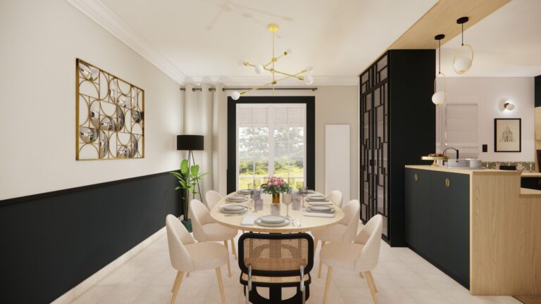 Aménagement et Décoration d'une Cuisine et Son Séjour Art Déco