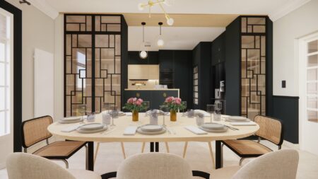 Aménagement et Décoration d'une Cuisine et Son Séjour Art Déco