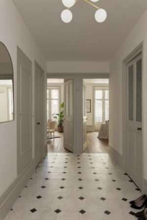 Rénovation d'un appartement ancien réalisé par Home & Conscience à Nantes centre-ville détail entrée